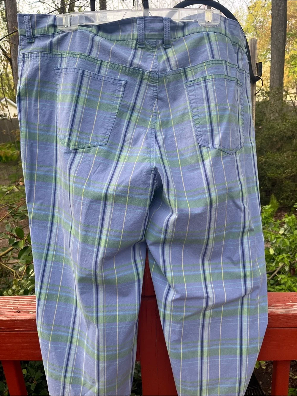 NWT Gloria Vanderbilt Women’s Plus Size 22W Plaid Stretch Capri Blue Green - Picture 5 of 5